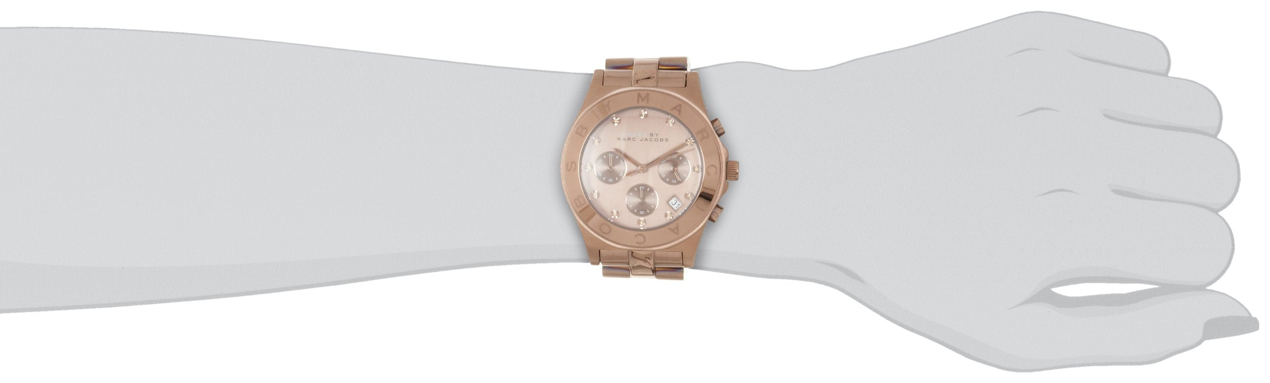 Marc Jacobs Blade Chronograph Brown Dial Brown Steel Strap Watch for Women - MBM3121