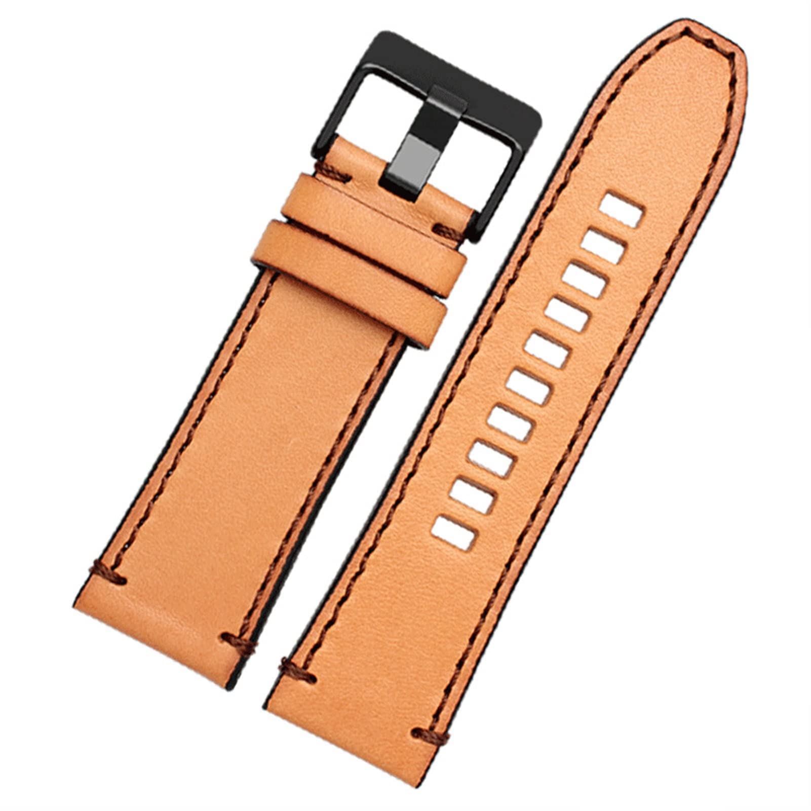 Diesel Mega Chief Chronograph Black Dial Brown Leather Strap Watch For Men - DZ4476