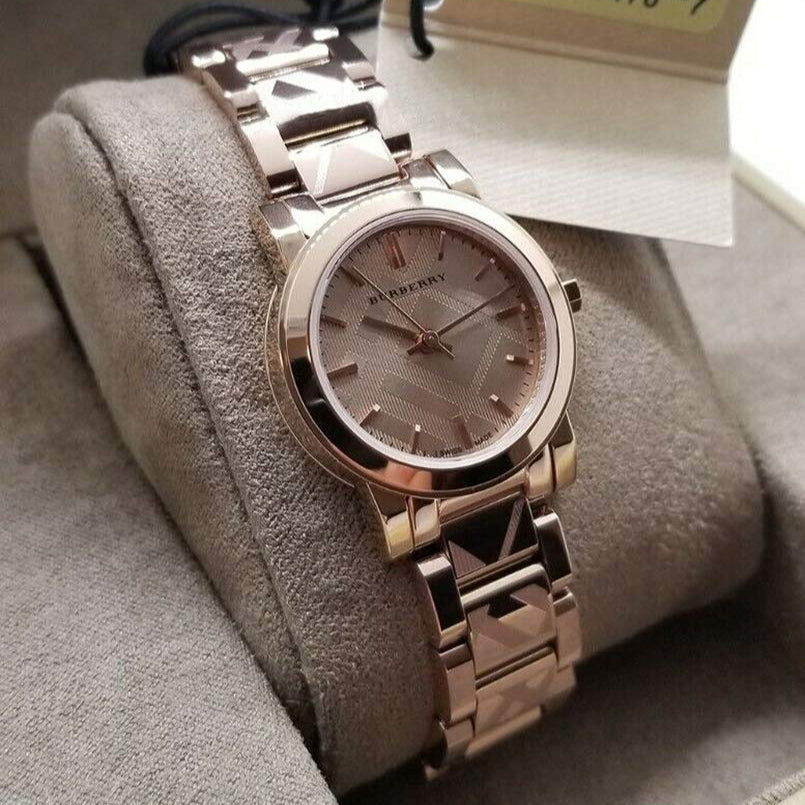 Burberry The City Rose Gold Dial Rose Gold Steel Strap Watch for Women - BU9235