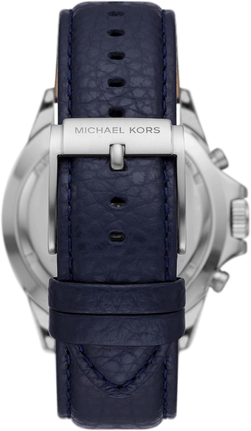 Michael Kors Everest Chronograph Black Dial Blue Leather Strap Watch For Men - MK9091