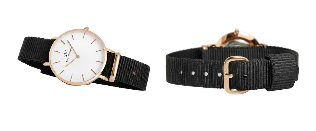 Daniel Wellington Classic Petite Cornwall White Dial Green NATO Strap Watch For Women - DW00100253