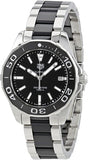 Tag Heuer Aquaracer Quartz Black Dial Two Tone Steel Strap Watch for Men - WAY131A.BA0913