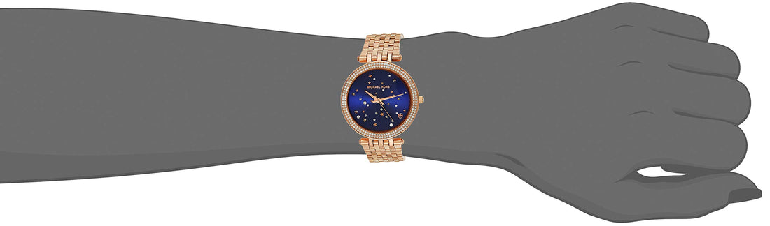 Michael Kors Darci Blue Dial Rose Gold Steel Strap Watch for Women - MK3728