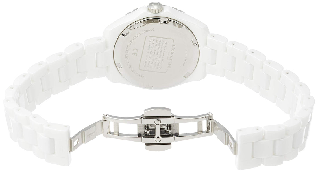 Coach Preston White Dial White Steel Strap Watch for Women - 14503462