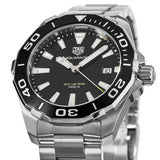 Tag Heuer Aquaracer Black Dial Silver Steel Strap Watch for Men - WAY111A.BA0928