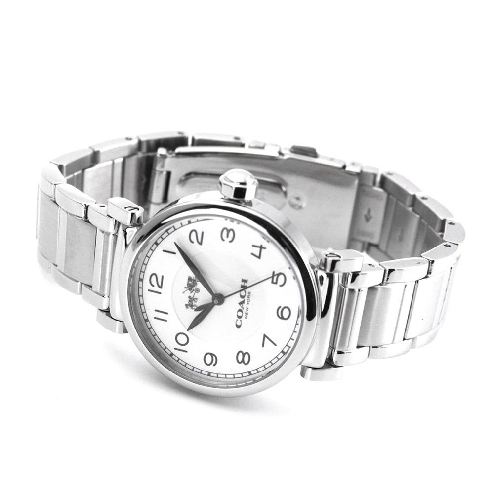 Coach Madison White Dial Silver Steel Strap Watch for Women - 14502394