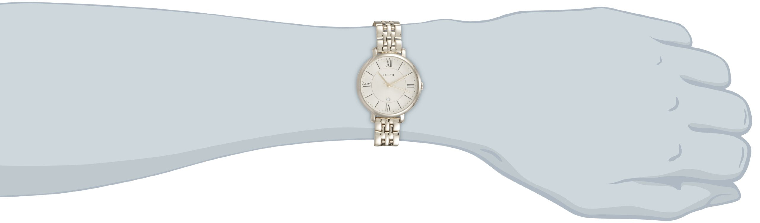 Fossil Jacqueline White Dial Gold Steel Strap Watch for Women - ES3434