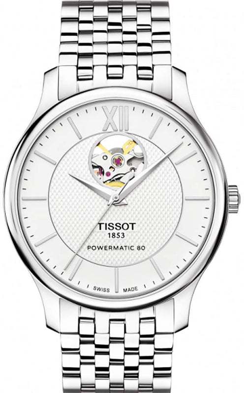 Tissot Tradition Powermatic 80 Open Heart Automatic Watch For Men - T063.907.11.038.00