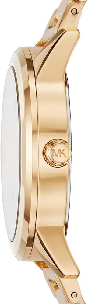 Michael Kors Hartman Analog Quartz Black Dial Gold Steel Strap Watch For Women - MK3647