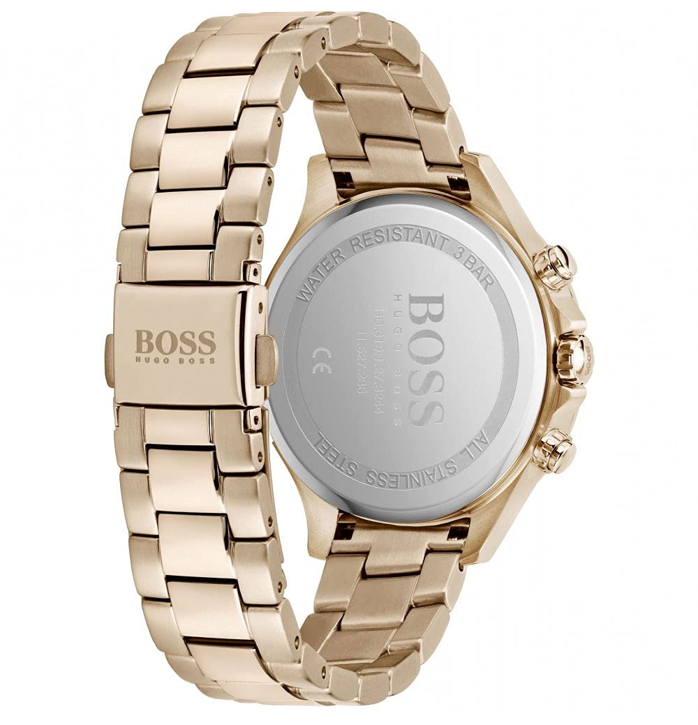Hugo Boss Hera Blue Dial Gold Steel Strap Watch for Women - 1502566