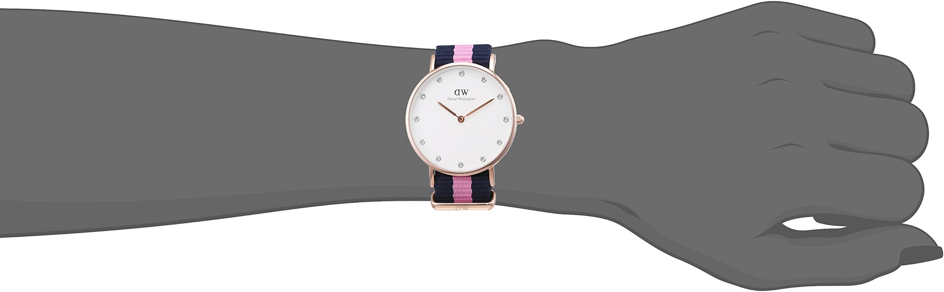 Daniel Wellington Classy Winchester White Dial Two Tone NATO Strap Watch For Women - DW00100077