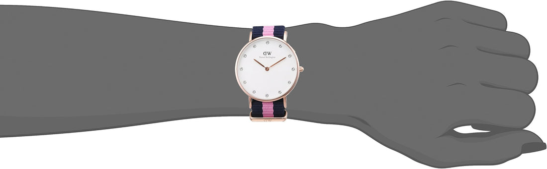 Daniel Wellington Classy Winchester White Dial Two Tone NATO Strap Watch For Women - DW00100077