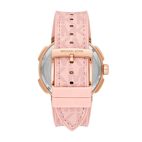 Michael Kors Sidney Multifunction White Dial Pink Silicone Strap Watch For Women - MK7222