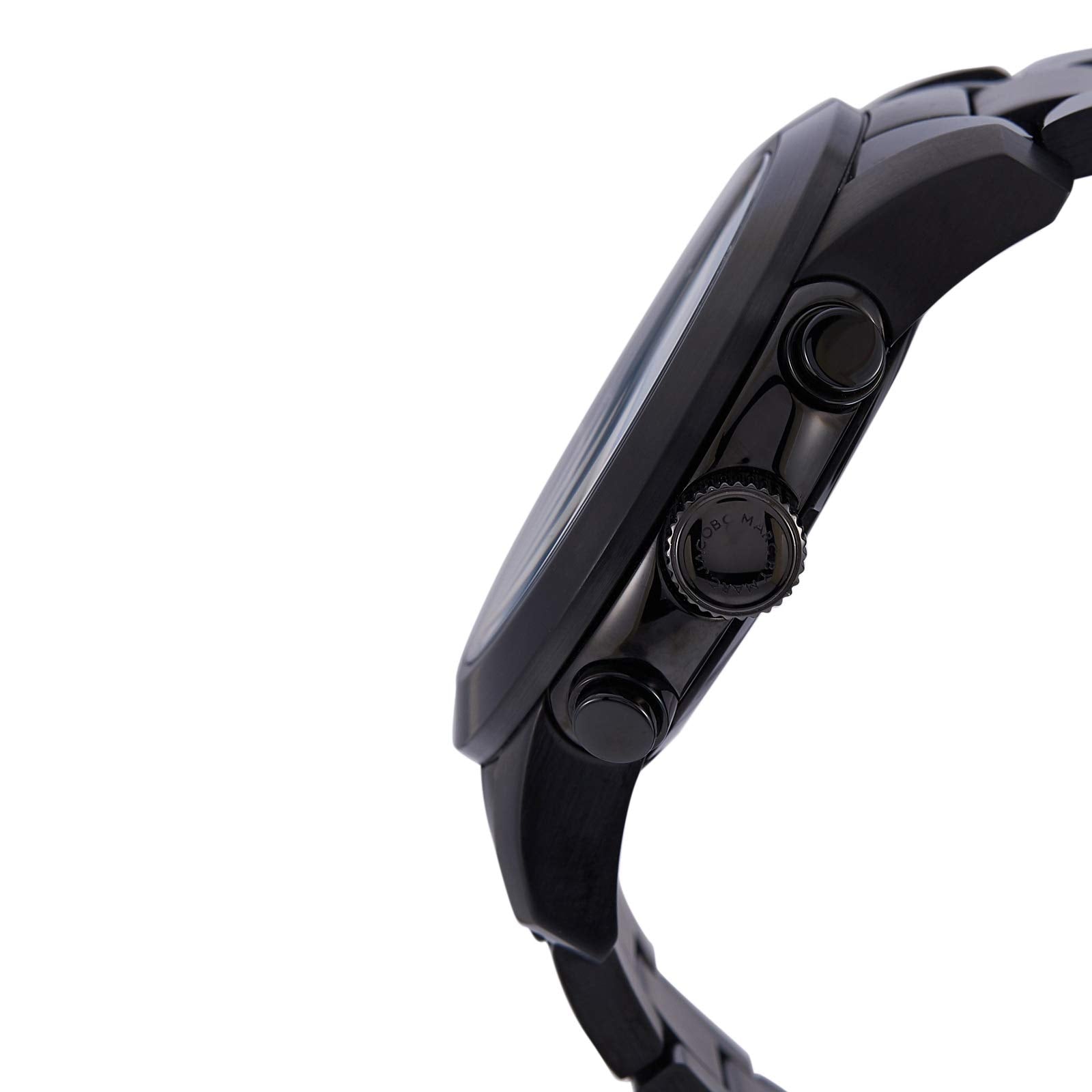 Marc Jacobs Larry Chronograph Black Dial Black Steel Strap Watch for Men - MBM8606