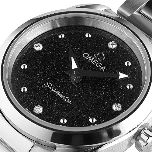 Omega Seamaster Aqua Terra Quartz Diamond Black Dial Silver Steel Strap Watch for Women - 220.10.28.60.51.001