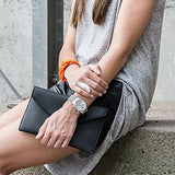 Michael Kors Lexington Silver Dial Silver Steel Strap Watch for Women - MK5555