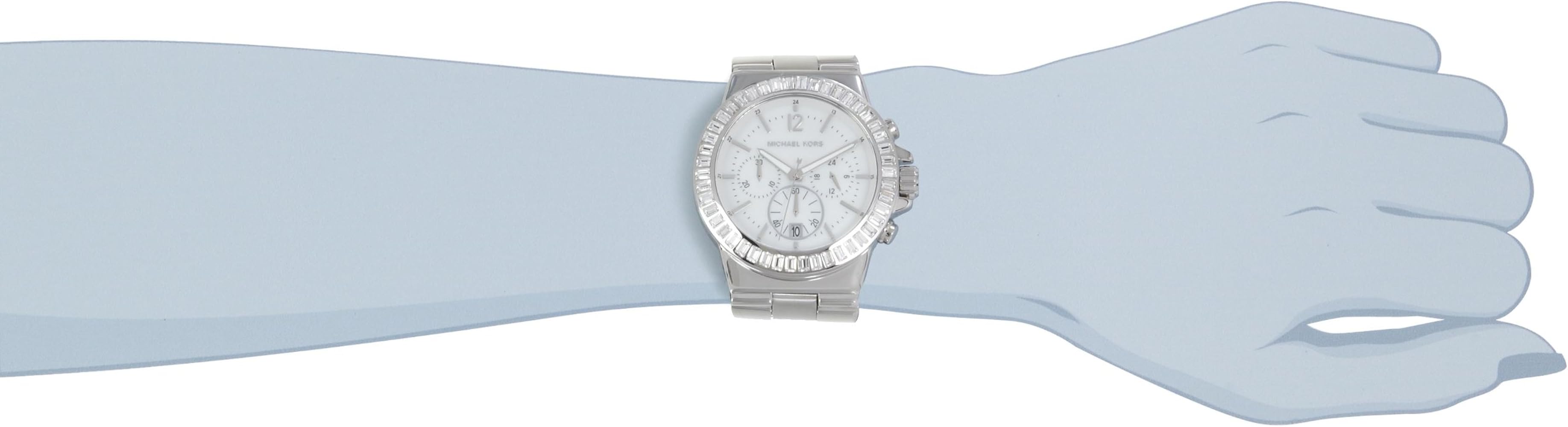 Michael Kors Dylan Glitz Chronograph White Dial Silver Steel Strap Watch For Women - MK5411