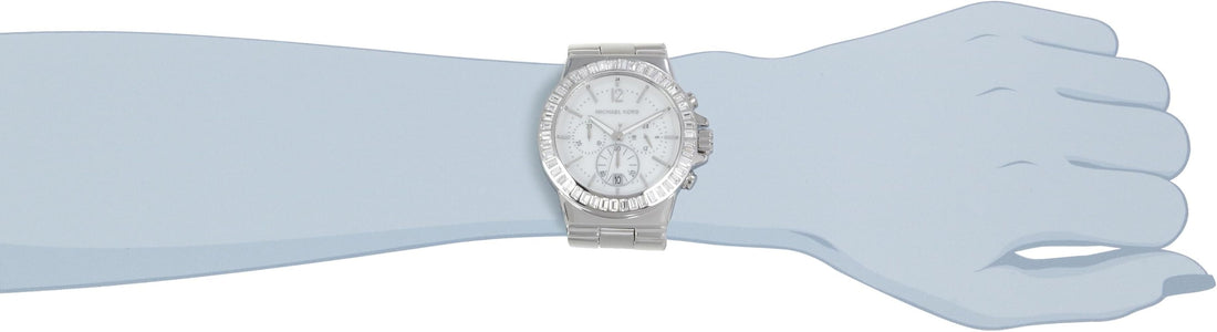 Michael Kors Dylan Glitz Chronograph White Dial Silver Steel Strap Watch For Women - MK5411