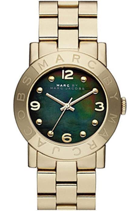 Marc Jacobs Amy Green Dial Gold Steel Strap Watch for Women - MBM8609
