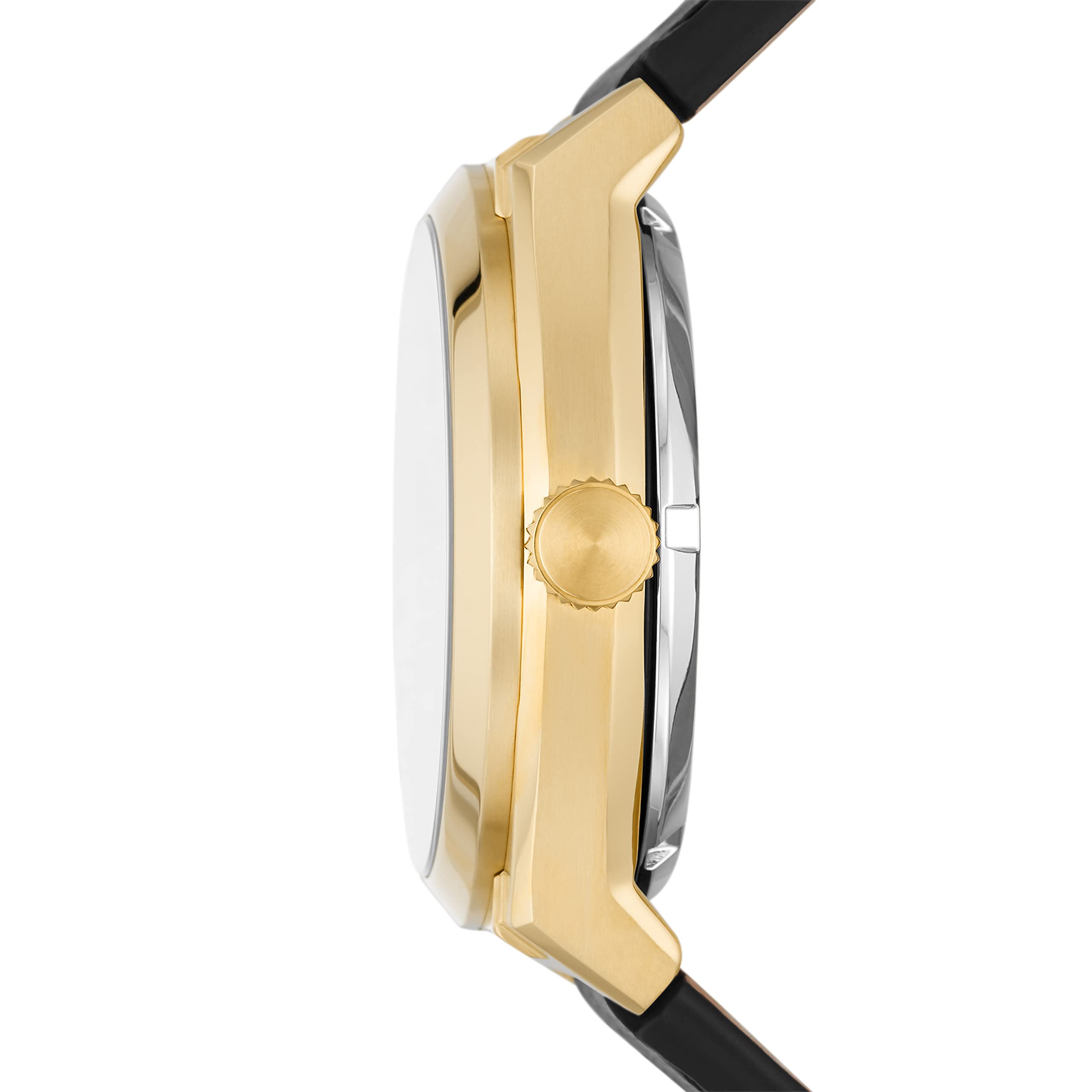 Fossil Everett Automatic Skeleton Black Dial Black Leather Strap Watch for Men - ME3208