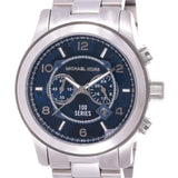 Michael Kors Stop Hunger Chronograph Blue Dial Silver Steel Strap Watch for Men - MK8314