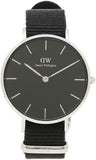 Daniel Wellington Classic Bayswater Black Dial Black NATO Strap Watch For Women - DW00100282