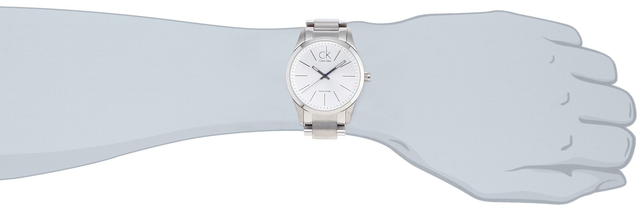 Calvin Klein Bold White Dial Silver Steel Strap Watch for Men - K2241120
