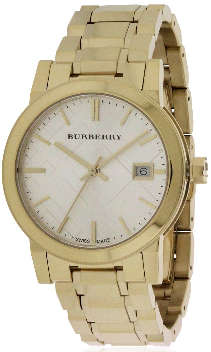 Burberry The City White Dial Gold Steel Strap Watch for Women - BU9103