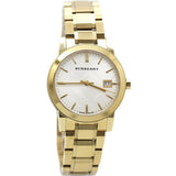 Burberry The City White Dial Gold Steel Strap Watch for Women - BU9103