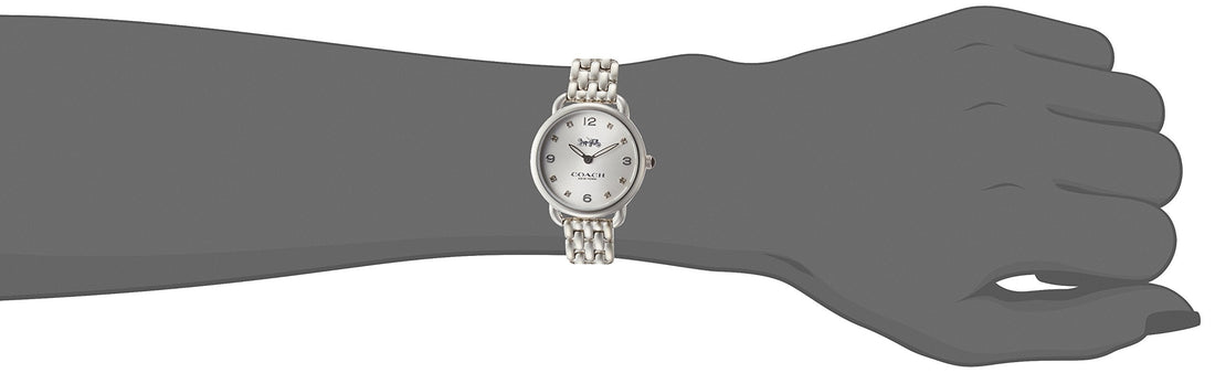 Coach Delancey Slim Silver Dial Silver Steel Strap Watch for Women - 14502781