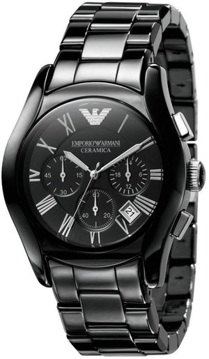 Emporio Armani Black Ceramic Dial Ceramic Strap Watch For Women - AR1401