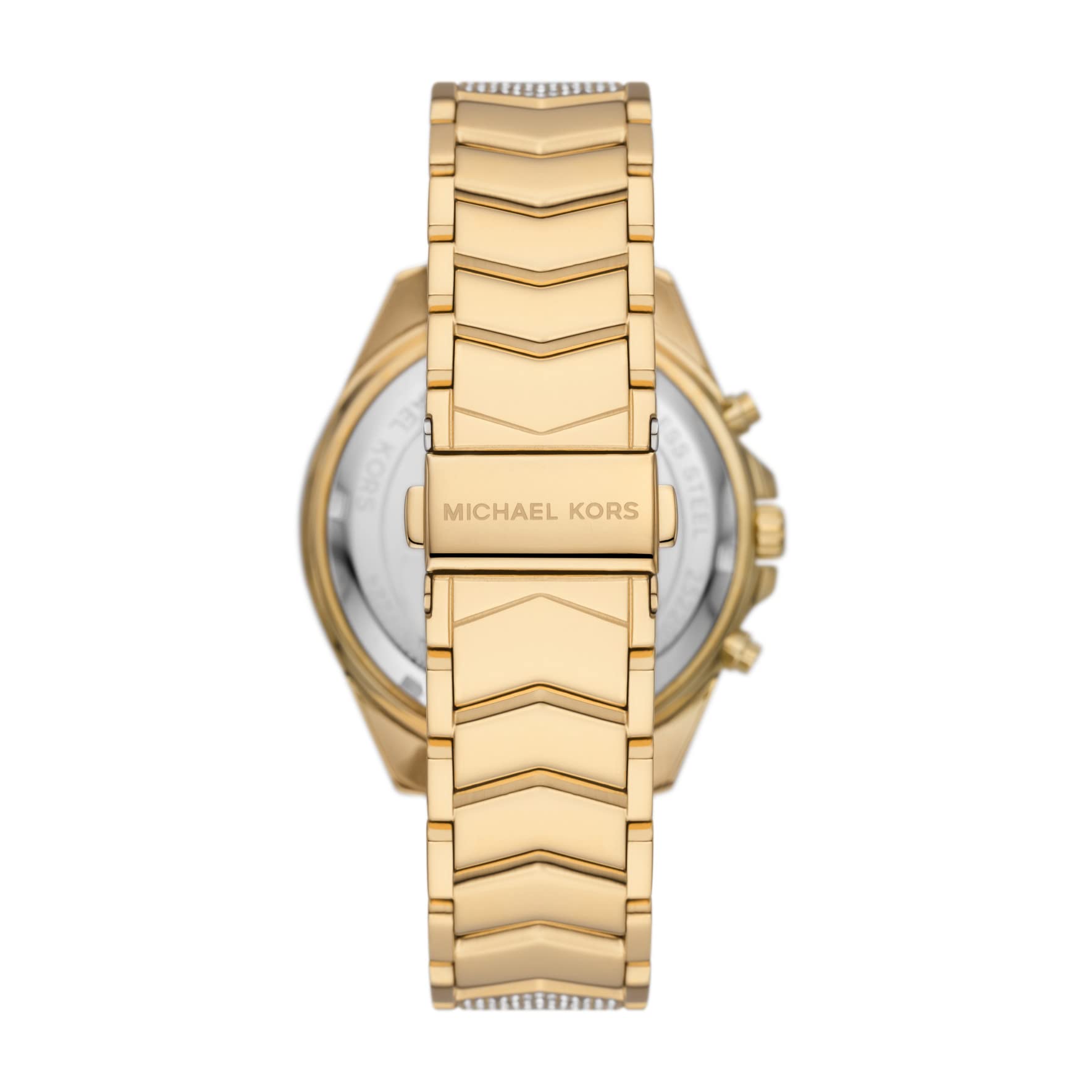 Michael Kors Whitney Chronograph Black Dial Gold Steel Strap Watch for Women - MK7224