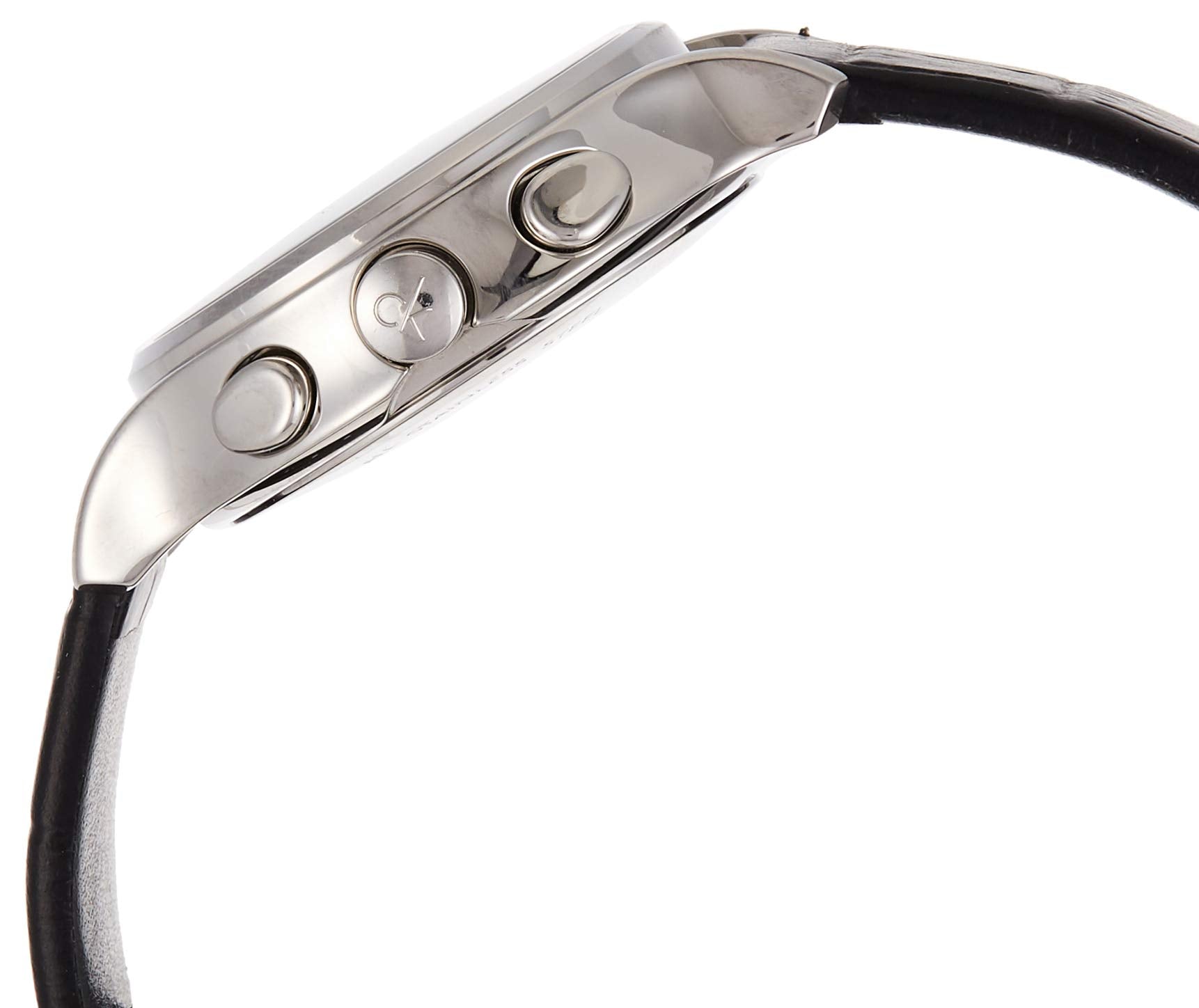 Calvin Klein Skirt Chronograph Black Dial Black Leather Strap Watch for Men - K2U291C1