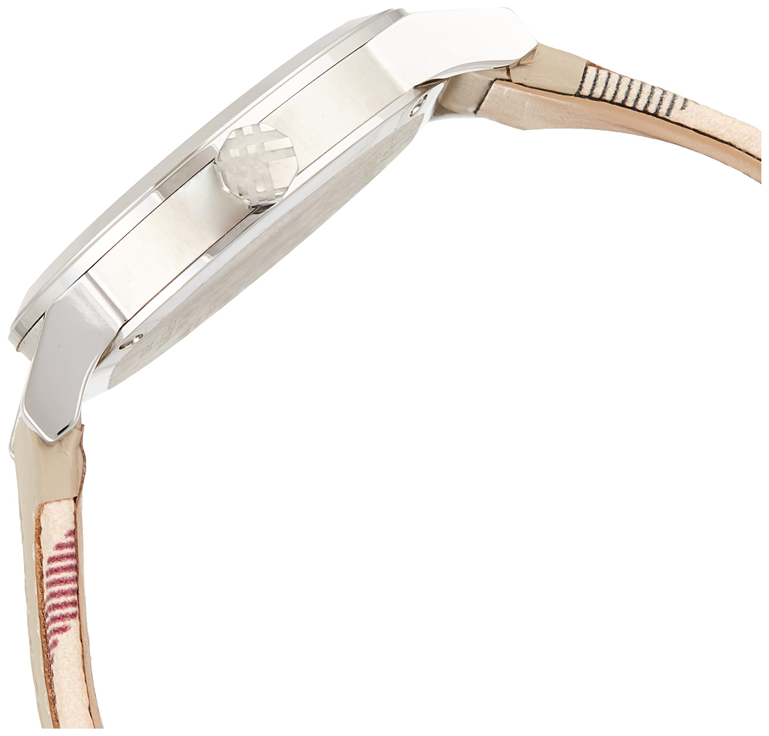 Burberry The City White Dial Beige Leather Strap Watch for Women - BU9132