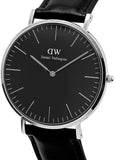 Daniel Wellington Classic Petite Reading Black Dial Black Leather Strap Watch For Women - DW00100235
