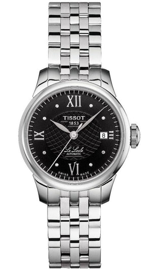 Tissot Le Locle Automatic Lady Black Dial Silver Steel Strap Watch For Women - T41.1.183.56
