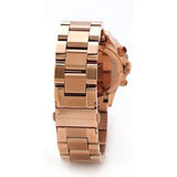 Marc Jacobs Rock Chronograph Mother of Pearl Red Dial Rose Gold Steel Strap Unisex Watch - MBM3251