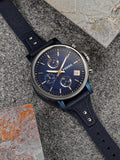 Fossil Boyfriend Sport Chronograph Blue Dial Blue Leather Strap Watch for Women - ES4113