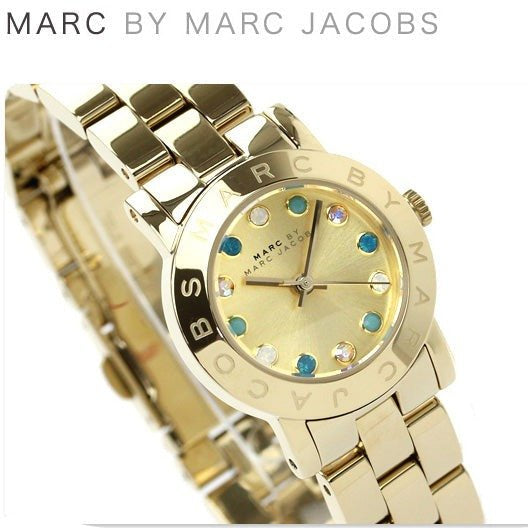 Marc Jacobs Amy Dexter Gold Dial Gold Steel Strap Watch for Women - MBM3218