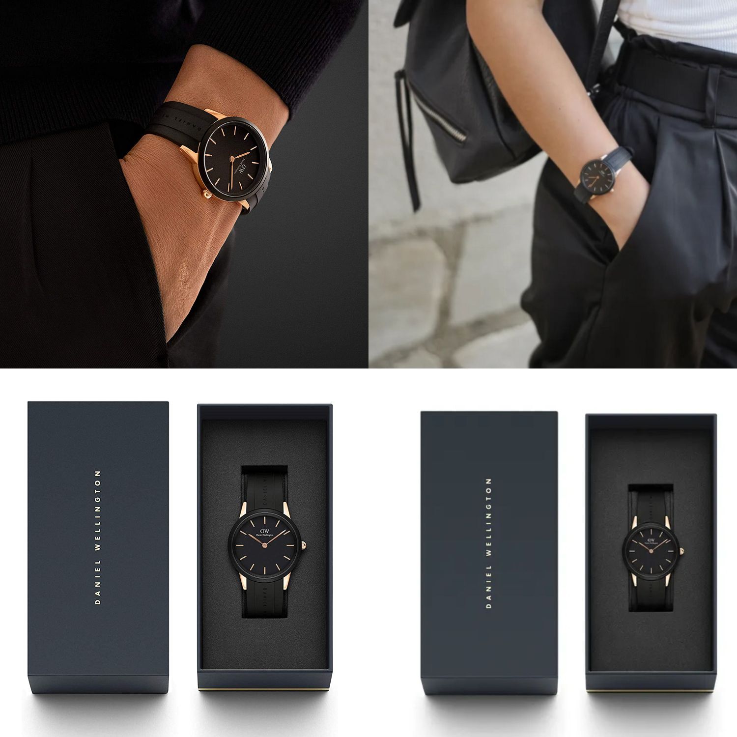 Daniel Wellington Iconic Motion Black Dial Rubber Strap 32mm Watch For Women - DW00100426