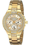Guess Viva Diamonds Gold Dial Gold Steel Strap Watch for Women - W0111L2