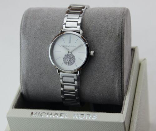 Michael Kors Portia Quartz Silver Dial Silver Steel Strap Watch For Women - MK3837