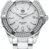 Tag Heuer Aquaracer Diamonds White Dial Two Tone Steel Strap Watch for Women - WAY131F.BA0914