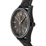 Tag Heuer Carrera Diamonds Anthracite Black Dial Black Leather Strap Watch for Women - WAR1115.FC6392
