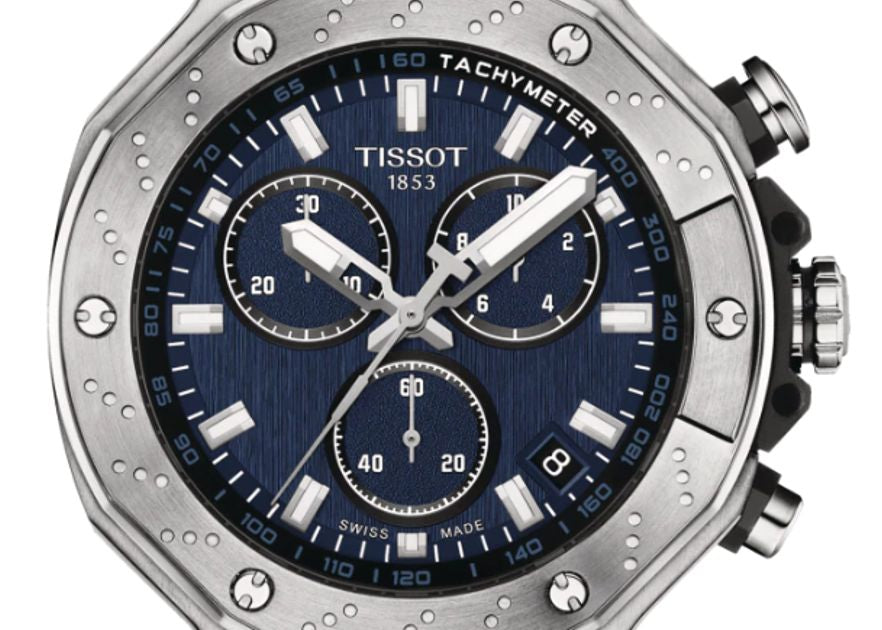 Tissot T Race Chronograph Blue Dial Silver Steel Strap Watch For Men - T141.417.11.041.00
