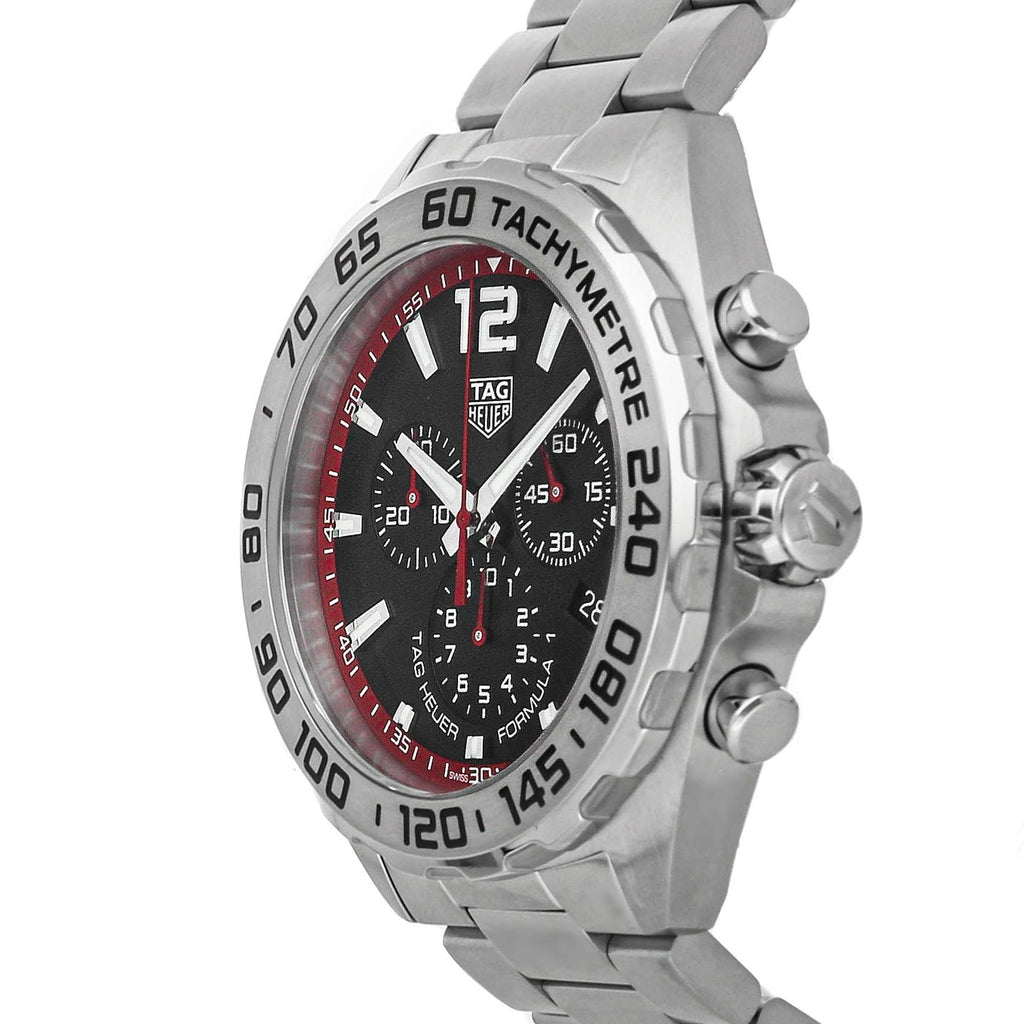 Tag Heuer Formula 1 Chronograph Black Dial Silver Steel Strap Watch for Men - CAZ101Y.BA0842