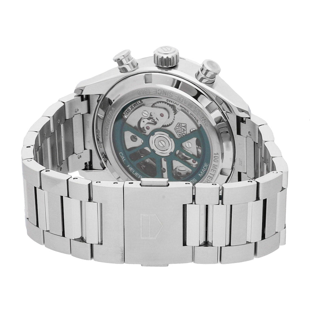 Tag Heuer Carrera Automatic Chronograph Limited Edition Green Dial Silver Steel Strap Watch for Men - CBN2014.EB0240