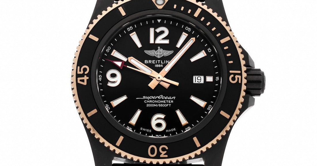 Breitling Superocean Automatic 46mm Black Dial Black Rubber Strap Watch for Men - U17368221B1S1