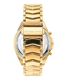 Michael Kors Berkley Chronograph Black Dial Gold Steel Strap Watch For Women - MK7414