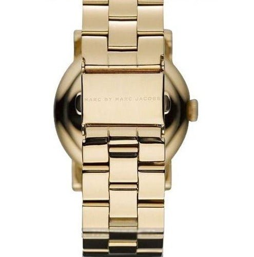Marc Jacobs Amy Blue Dial Gold Steel Strap Watch for Women - MBM3166
